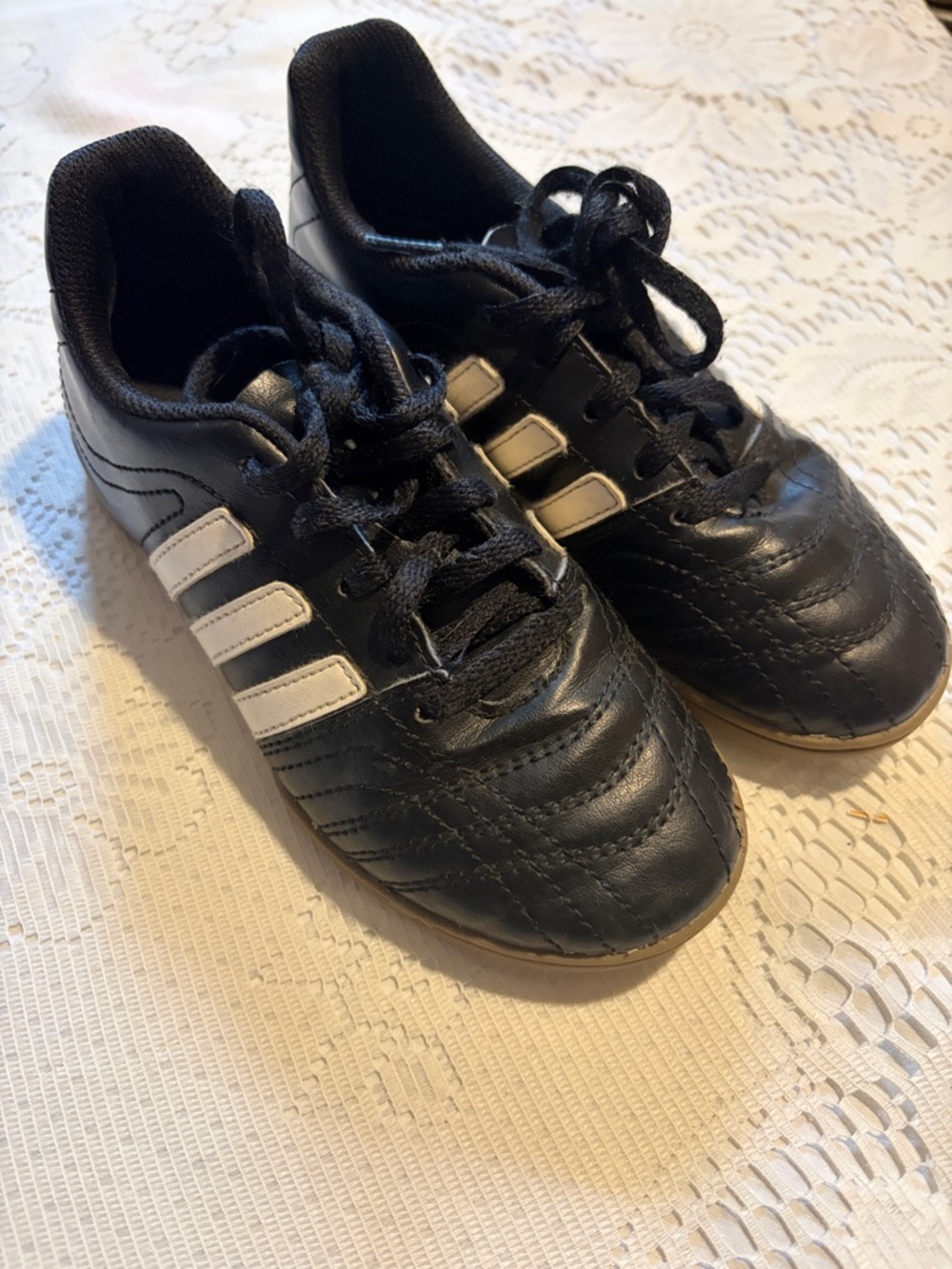 Kids Black Athletic Sneakers with White Stripes